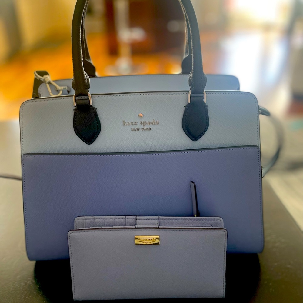 Kate Spade Lilac and Black Satchel Bag